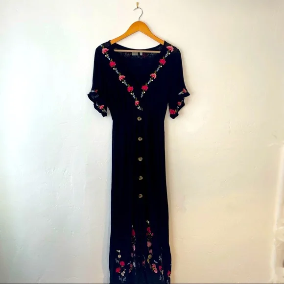 asos boho maxi dress Lace & Beads boho full sleeve maxi dress in soft olive